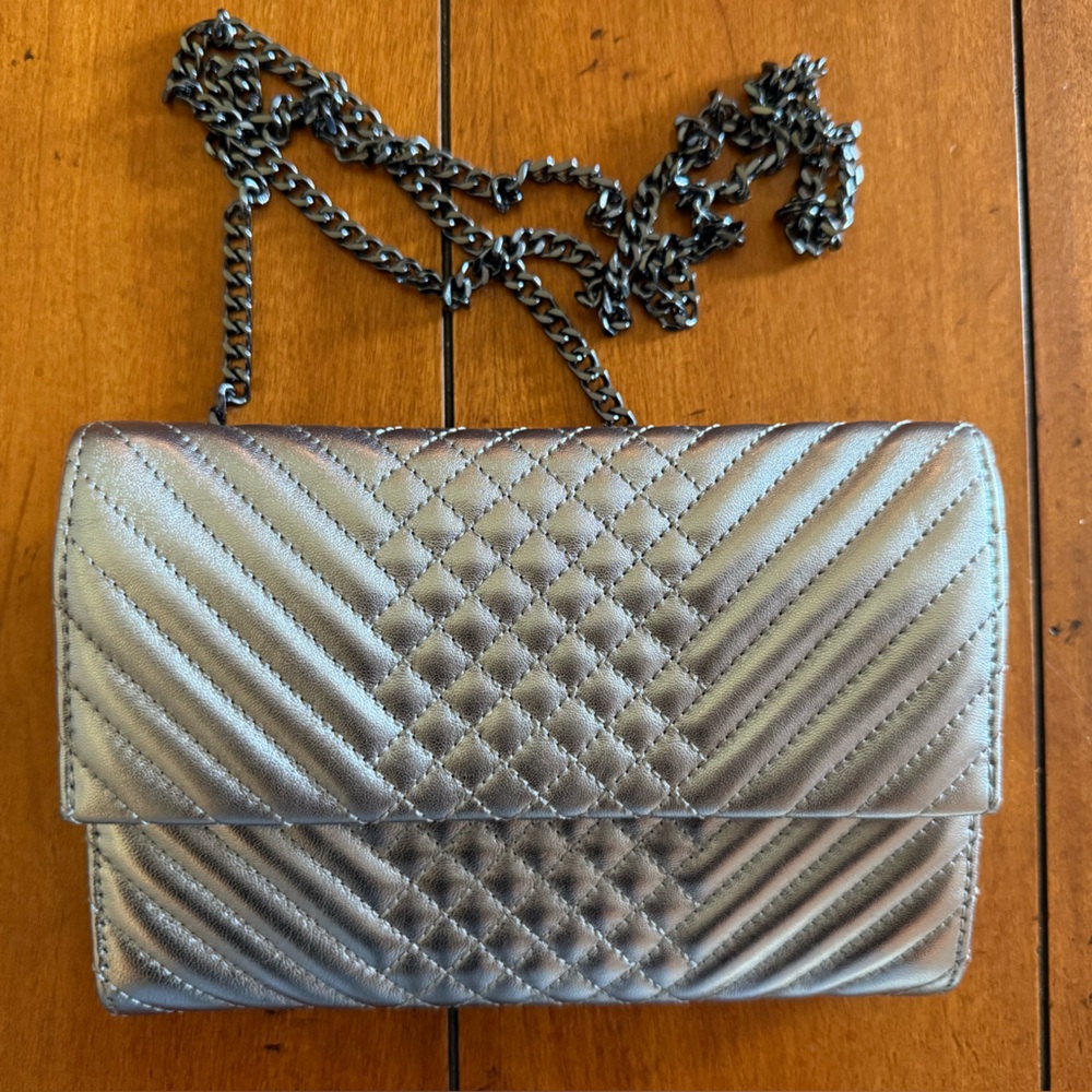 Vince Camuto Metallic Quilted Clutch